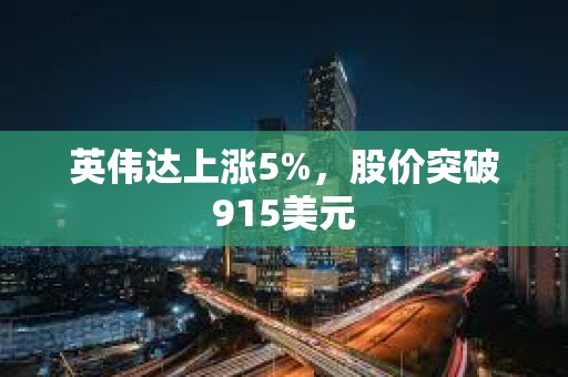 英偉達上漲5%，股價突破915美元