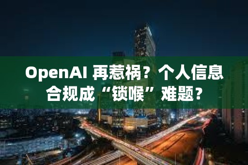OpenAI 再惹禍？個人信息合規成“鎖喉”難題？