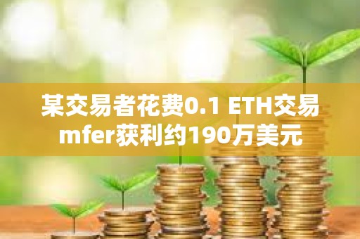 某交易者花費0.1 ETH交易mfer獲利約190萬美元