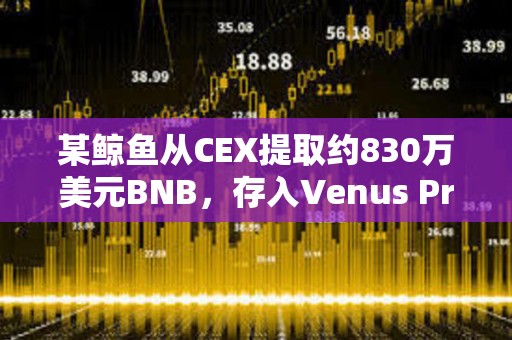 某鯨魚從CEX提取約830萬美元BNB，存入Venus Protocol