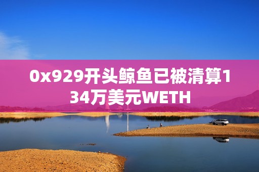 0x929開頭鯨魚已被清算134萬美元WETH
