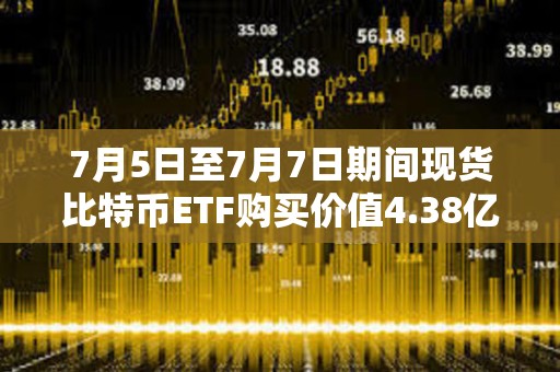 7月5日至7月7日期間現貨比特幣ETF購買價值4.38億美元的BTC