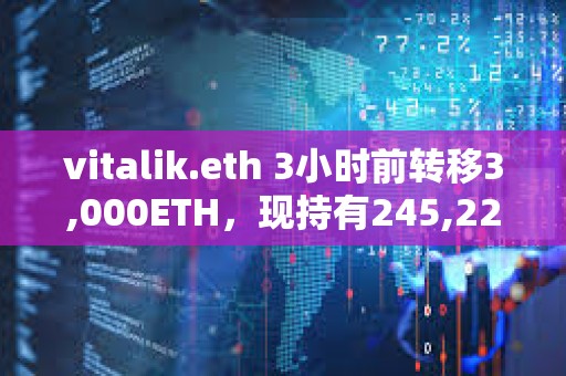 vitalik.eth 3小時前轉移3,000ETH，現持有245,223枚ETH