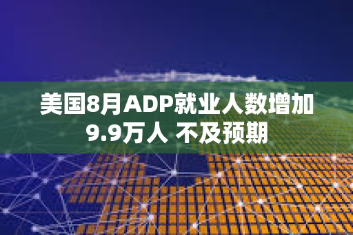 美國8月ADP就業(yè)人數(shù)增加9.9萬人 不及預(yù)期