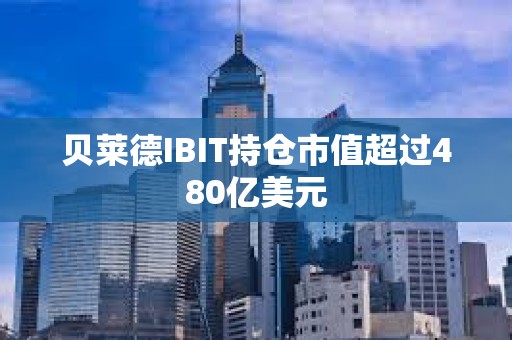 貝萊德IBIT持倉(cāng)市值超過480億美元