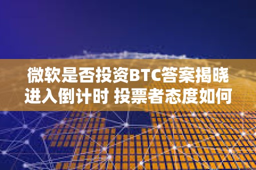 微軟是否投資BTC答案揭曉進入倒計時 投票者態(tài)度如何
