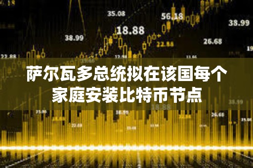 薩爾瓦多總統擬在該國每個家庭安裝比特幣節點