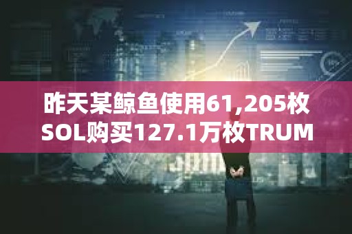昨天某鯨魚使用61,205枚SOL購買127.1萬枚TRUMP，目前浮盈2141萬美元
