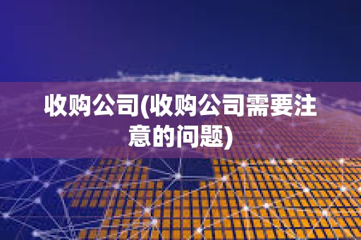 收購公司(收購公司需要注意的問題)