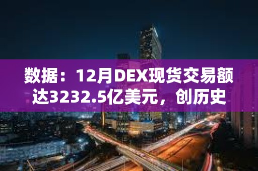 數據：12月DEX現貨交易額達3232.5億美元，創歷史新高