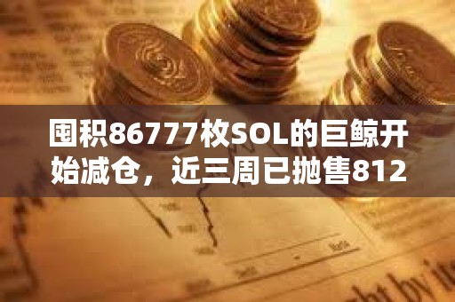 囤積86777枚SOL的巨鯨開始減倉，近三周已拋售81227枚