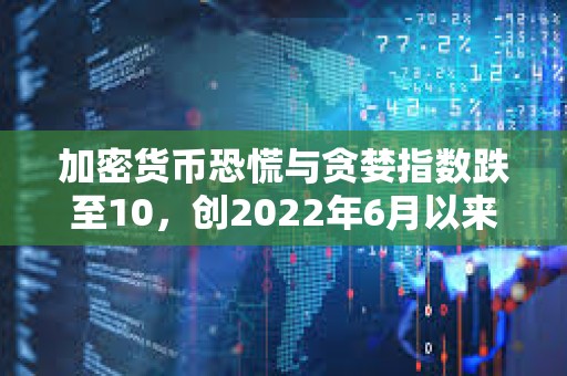 加密貨幣恐慌與貪婪指數跌至10，創2022年6月以來最低水平
