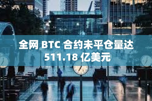 全網 BTC 合約未平倉量達 511.18 億美元