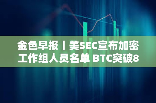 金色早報丨美SEC宣布加密工作組人員名單 BTC突破87000美元