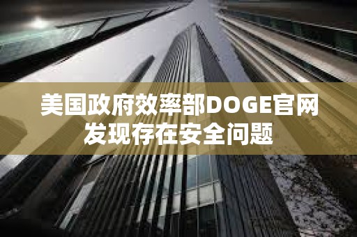 美國(guó)政府效率部DOGE官網(wǎng)發(fā)現(xiàn)存在安全問(wèn)題