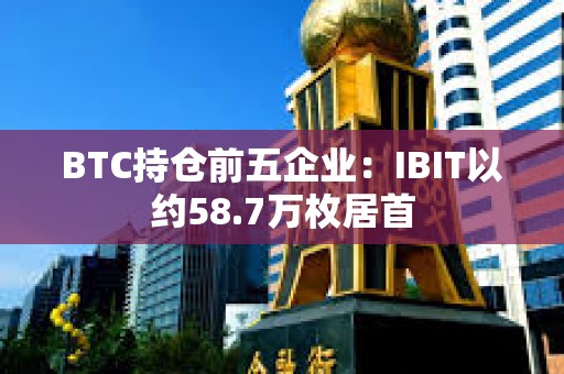 BTC持倉前五企業：IBIT以約58.7萬枚居首