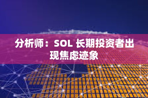 分析師：SOL 長期投資者出現焦慮跡象