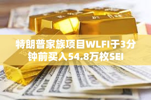 特朗普家族項目WLFI于3分鐘前買入54.8萬枚SEI