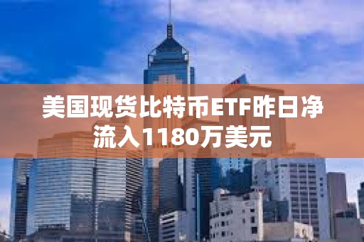 美國現(xiàn)貨比特幣ETF昨日凈流入1180萬美元