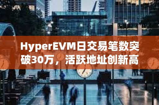 HyperEVM日交易筆數突破30萬，活躍地址創新高