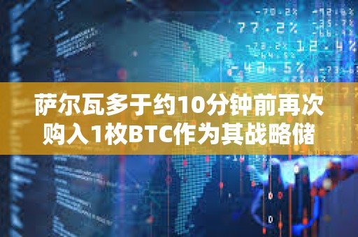 薩爾瓦多于約10分鐘前再次購入1枚BTC作為其戰略儲備