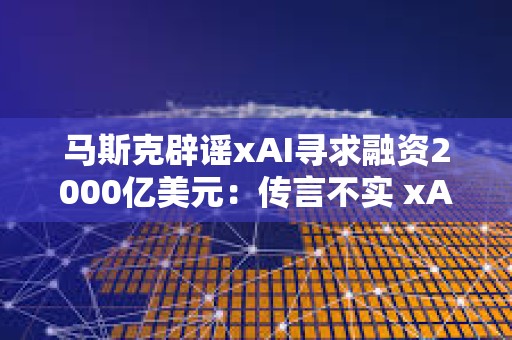 馬斯克辟謠xAI尋求融資2000億美元：傳言不實 xAI資金充足 目前不尋求融資