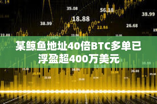 某鯨魚地址40倍BTC多單已浮盈超400萬美元