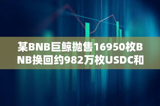 某BNB巨鯨拋售16950枚BNB換回約982萬(wàn)枚USDC和USDT