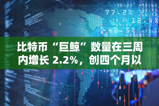 比特幣“巨鯨”數量在三周內增長 2.2%，創四個月以來最高水平