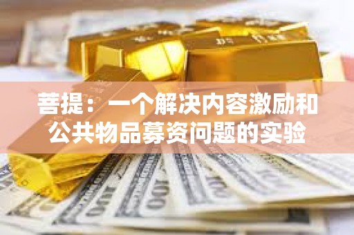 菩提：一個解決內容激勵和公共物品募資問題的實驗