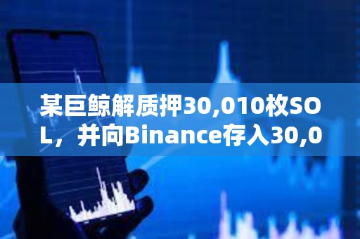 某巨鯨解質押30,010枚SOL，并向Binance存入30,050枚SOL