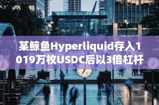 某鯨魚Hyperliquid存入1019萬枚USDC后以3倍杠桿做空WLFI