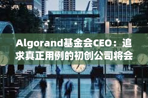 Algorand基金會CEO：追求真正用例的初創(chuàng)公司將會增長