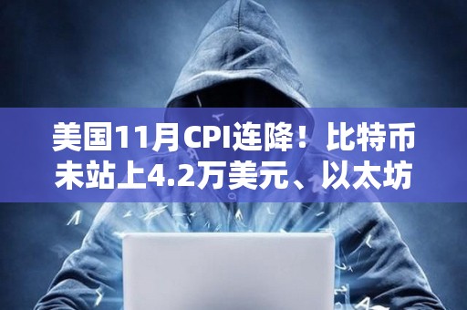 美國11月CPI連降！比特幣未站上4.2萬美元、以太坊失守2200