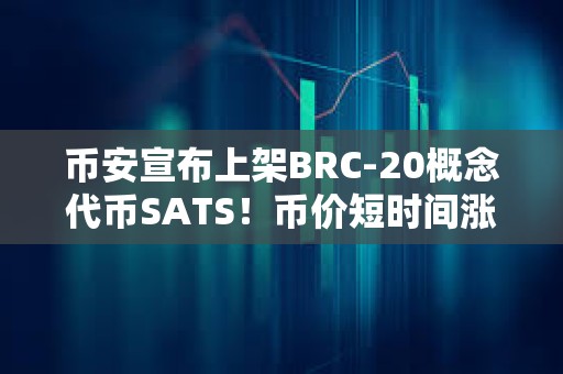 幣安宣布上架BRC-20概念代幣SATS！幣價短時間漲超一倍