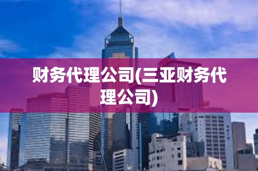 財務代理公司(三亞財務代理公司) 財務代理公司(三亞財務代理公司)