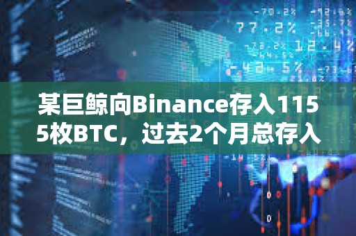 某巨鯨向Binance存入1155枚BTC，過去2個月總存入5362枚BTC
