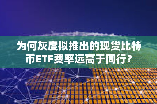 為何灰度擬推出的現貨比特幣ETF費率遠高于同行？