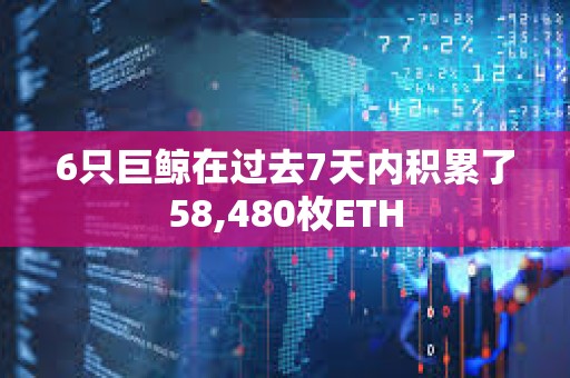 6只巨鯨在過去7天內積累了58,480枚ETH 6只巨鯨在過去7天內積累了58,480枚ETH