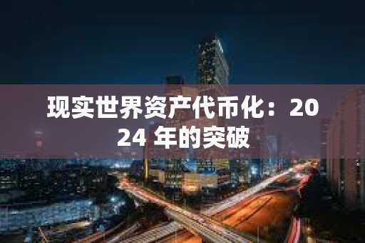 現實世界資產代幣化：2024 年的突破