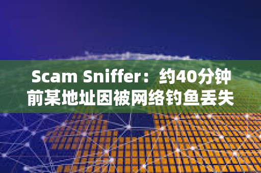 Scam Sniffer：約40分鐘前某地址因被網絡釣魚丟失價值420萬美元aEthWETH和aEthUNI