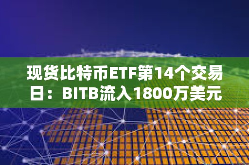 現貨比特幣ETF第14個交易日：BITB流入1800萬美元，ARKB流入1500萬美元