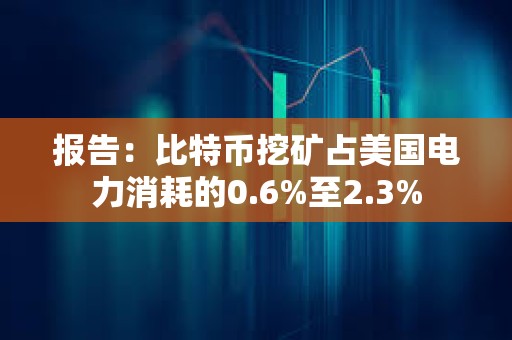 報告：比特幣挖礦占美國電力消耗的0.6%至2.3%