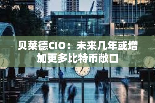 貝萊德CIO：未來幾年或增加更多比特幣敞口