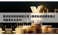 西安投資擔(dān)保有限公司（西安投資擔(dān)保有限公司董事長方玉華）