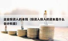 企業(yè)投資人的本錢（投資人投入的資本是什么會計科目）