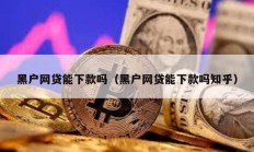 黑戶網(wǎng)貸能下款嗎（黑戶網(wǎng)貸能下款嗎知乎）