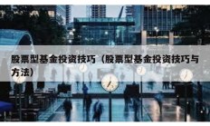 股票型基金投資技巧（股票型基金投資技巧與方法）
