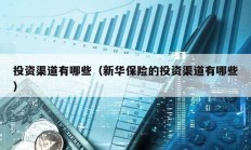 投資渠道有哪些（新華保險的投資渠道有哪些）