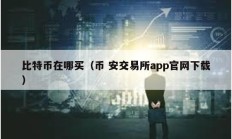 比特幣在哪買（幣 安交易所app官網下載）